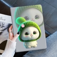 手帳型 かわいいうさぎちゃん ipad1/2ケース エアーポッズ 2/3/4 ケースカバー  革製高品質 ipadmini1/2/3/4ケース ビジネスマンipad Pro9.7 ケースカバー